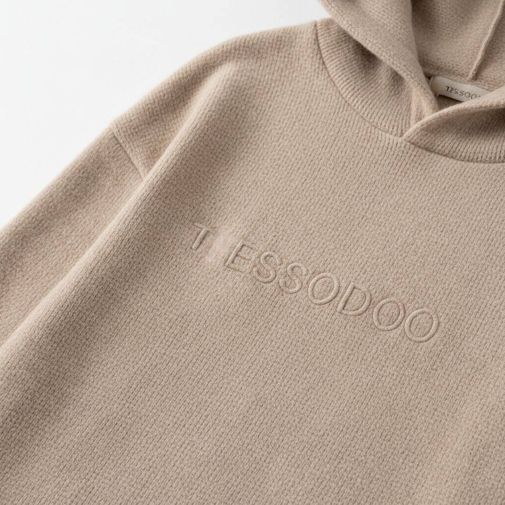 TESSODO Classic Pullover Hoodie - chest close-up